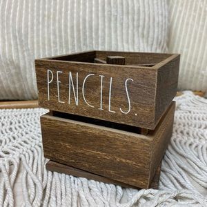 Rae Dunn Wood Spinning Pen/ Pencil holder